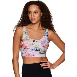 imageRBX Womens Yoga Gym Bra Athletic Fashion Lounge MediumLow Impact Sports BraFlower Power