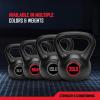 imageRBX Cement Kettlebell with ShockProof Plastic Coating for CrossFit TrainingBlackRed