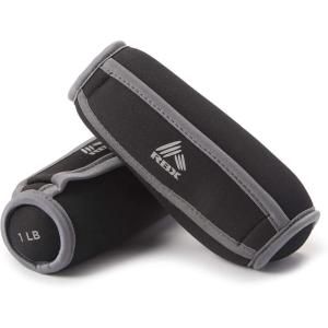 imageRBX Soft Hand Weights For Walking Running Physical Therapy and Aerobics  with Hand Strap for Ergonomic Grip Set of 2 Small Weights For Women ampamp MenBlack