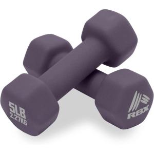 imageRBX Weights Dumbbells Set  Neoprene Arm Weights With NonSlip Grip Strength Training Equipment Workout Weights for At Home or Gym Training AntiRollRoyal Plum