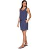 imageRBX Tank Dress for Women Quick Drying Stretch Woven Hiking Golf Dress Drawstring Waist Beach Dress Coverup with PocketsDrawstring Smoke Blue