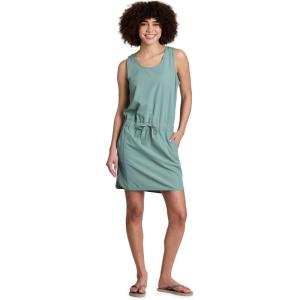 imageRBX Tank Dress for Women Quick Drying Stretch Woven Hiking Golf Dress Drawstring Waist Beach Dress Coverup with PocketsSea Glass