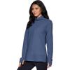 imageRBX Active Womens Ultra Soft Quilted Cowl Neck Pullover Sweater Lightweight Mock Neck Tunic Sweatshirt with ThumbholesBlue Royal