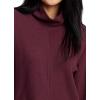 imageRBX Active Womens Ultra Soft Quilted Cowl Neck Pullover Sweater Lightweight Mock Neck Tunic Sweatshirt with ThumbholesDark Burgundy