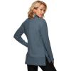 imageRBX Active Womens Ultra Soft Quilted Cowl Neck Pullover Sweater Lightweight Mock Neck Tunic Sweatshirt with ThumbholesF19 Green
