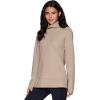 imageRBX Active Womens Ultra Soft Quilted Cowl Neck Pullover Sweater Lightweight Mock Neck Tunic Sweatshirt with ThumbholesVanilla Bean
