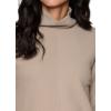 imageRBX Active Womens Ultra Soft Quilted Cowl Neck Pullover Sweater Lightweight Mock Neck Tunic Sweatshirt with ThumbholesVanilla Bean