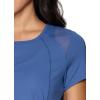 imageRBX Active Workout TShirt for Women Breathable Mesh Panel Gym Running Tee Stretchy Super Soft Gym Top with MeshBlue