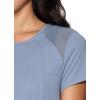 imageRBX Active Workout TShirt for Women Breathable Mesh Panel Gym Running Tee Stretchy Super Soft Gym Top with MeshHazy Blue