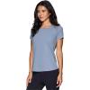 imageRBX Active Workout TShirt for Women Breathable Mesh Panel Gym Running Tee Stretchy Super Soft Gym Top with MeshHazy Blue