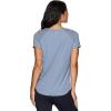 imageRBX Active Workout TShirt for Women Breathable Mesh Panel Gym Running Tee Stretchy Super Soft Gym Top with MeshHazy Blue