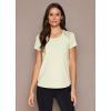 imageRBX Active Workout TShirt for Women Breathable Mesh Panel Gym Running Tee Stretchy Super Soft Gym Top with MeshPeached Pale Lime
