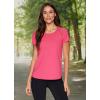imageRBX Active Workout TShirt for Women Breathable Mesh Panel Gym Running Tee Stretchy Super Soft Gym Top with MeshPeached Pink