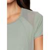 imageRBX Active Workout TShirt for Women Breathable Mesh Panel Gym Running Tee Stretchy Super Soft Gym Top with MeshPeached Sea Glass