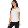 imageRBX Active Workout TShirt for Women Breathable Mesh Panel Gym Running Tee Stretchy Super Soft Gym Top with MeshWhite