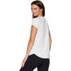 imageRBX Active Workout TShirt for Women Breathable Mesh Panel Gym Running Tee Stretchy Super Soft Gym Top with MeshWhite