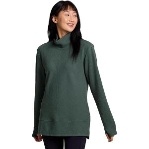 imageRBX Active Womens Ultra Soft Quilted Cowl Neck Pullover Sweater Lightweight Mock Neck Tunic Sweatshirt with ThumbholesGreen Smoke