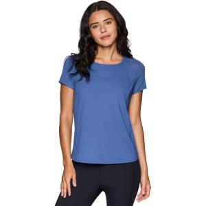 imageRBX Active Workout TShirt for Women Breathable Mesh Panel Gym Running Tee Stretchy Super Soft Gym Top with MeshBlue