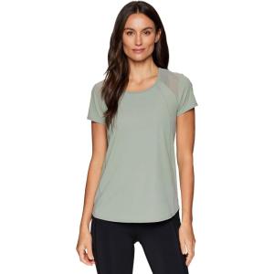 imageRBX Active Workout TShirt for Women Breathable Mesh Panel Gym Running Tee Stretchy Super Soft Gym Top with MeshPeached Sea Glass