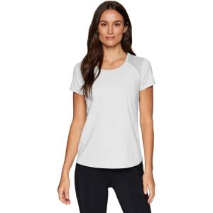 imageRBX Active Workout TShirt for Women Breathable Mesh Panel Gym Running Tee Stretchy Super Soft Gym Top with MeshWhite