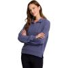imageRBX Active Womens Fashion Yoga Lightweight Long Sleeve Pullover Hoodie TopRibbed Crown Blue