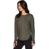 imageRBX Womens Long Sleeve French Terry Yoga Pullover with Thumbholes Heathered Green Olive S