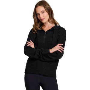 imageRBX Active Womens Fashion Yoga Lightweight Long Sleeve Pullover Hoodie TopRibbed Black