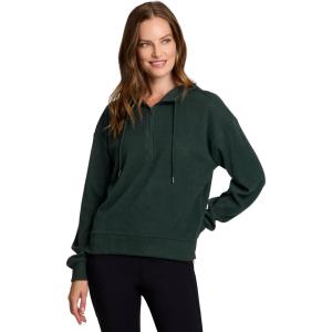 imageRBX Active Womens Fashion Yoga Lightweight Long Sleeve Pullover Hoodie TopRibbed Dark Spruce