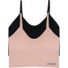 image:imageRBX Active Womens Bralette Multipack Everyday Low Impact Yoga Lounge Bra 2PackCorset Ribbed BlackLight Pink