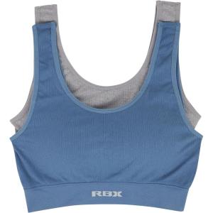 image:imageRBX Active Womens Bralette Multipack Everyday Low Impact Yoga Lounge Bra 2PackBlueGrey Rib