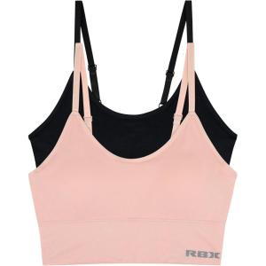 image:imageRBX Active Womens Bralette Multipack Everyday Low Impact Yoga Lounge Bra 2PackLight PinkBlack