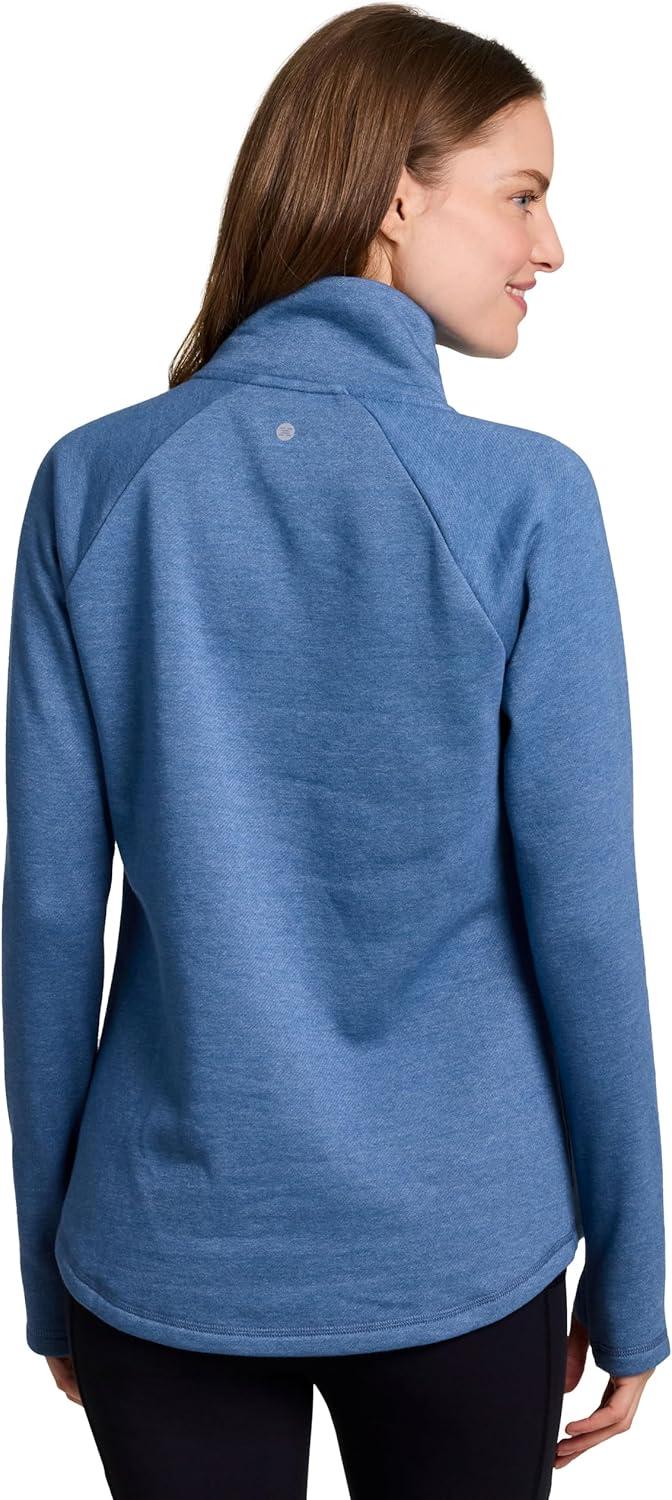 image:imageRBX Activewear Womens Fleece Sweatshirt Fashion Pullover With Pockets Zip Mock Neck and Thumb HolesRiverside