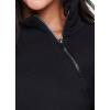 image:imageRBX Activewear Womens Fleece Sweatshirt Fashion Pullover With Pockets Zip Mock Neck and Thumb HolesBlack