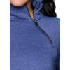 image:imageRBX Activewear Womens Fleece Sweatshirt Fashion Pullover With Pockets Zip Mock Neck and Thumb HolesCobalt