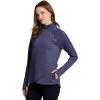 image:imageRBX Activewear Womens Fleece Sweatshirt Fashion Pullover With Pockets Zip Mock Neck and Thumb HolesCrown Blue