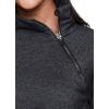 image:imageRBX Activewear Womens Fleece Sweatshirt Fashion Pullover With Pockets Zip Mock Neck and Thumb HolesF19 Charcoal