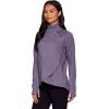 image:imageRBX Activewear Womens Fleece Sweatshirt Fashion Pullover With Pockets Zip Mock Neck and Thumb HolesGrape