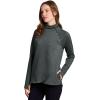 image:imageRBX Activewear Womens Fleece Sweatshirt Fashion Pullover With Pockets Zip Mock Neck and Thumb HolesGreen Slate Heather