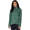 image:imageRBX Activewear Womens Fleece Sweatshirt Fashion Pullover With Pockets Zip Mock Neck and Thumb HolesPine Green Heather