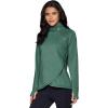 image:imageRBX Activewear Womens Fleece Sweatshirt Fashion Pullover With Pockets Zip Mock Neck and Thumb HolesPine Green Heather