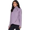 image:imageRBX Activewear Womens Fleece Sweatshirt Fashion Pullover With Pockets Zip Mock Neck and Thumb HolesSmoke Lavender