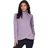 image:imageRBX Activewear Womens Fleece Sweatshirt Fashion Pullover With Pockets Zip Mock Neck and Thumb HolesSmoke Lavender
