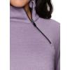 image:imageRBX Activewear Womens Fleece Sweatshirt Fashion Pullover With Pockets Zip Mock Neck and Thumb HolesSmoke Lavender