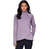 image:imageRBX Activewear Womens Fleece Sweatshirt Fashion Pullover With Pockets Zip Mock Neck and Thumb HolesSmoke Lavender