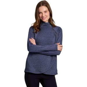 image:imageRBX Activewear Womens Fleece Sweatshirt Fashion Pullover With Pockets Zip Mock Neck and Thumb HolesCrown Blue
