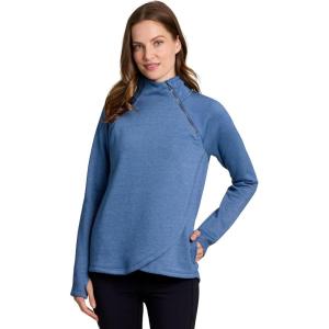 image:imageRBX Activewear Womens Fleece Sweatshirt Fashion Pullover With Pockets Zip Mock Neck and Thumb HolesRiverside