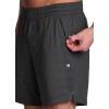 image:imageRBX Active Mens Gym Shorts Moisture Wicking Quick Drying Jersey Running Workout Shorts with PocketsPerforated Dot Charcoal