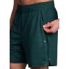 image:imageRBX Active Mens Gym Shorts Moisture Wicking Quick Drying Jersey Running Workout Shorts with PocketsPerforated Dot Dark Green