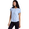image:imageRBX Active Womens Mesh Workout Top Short Sleeve Crewneck Quick Drying Running TShirt with Breathable FabricShadow Stripe Light Blue