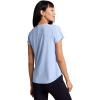 image:imageRBX Active Womens Mesh Workout Top Short Sleeve Crewneck Quick Drying Running TShirt with Breathable FabricShadow Stripe Light Blue